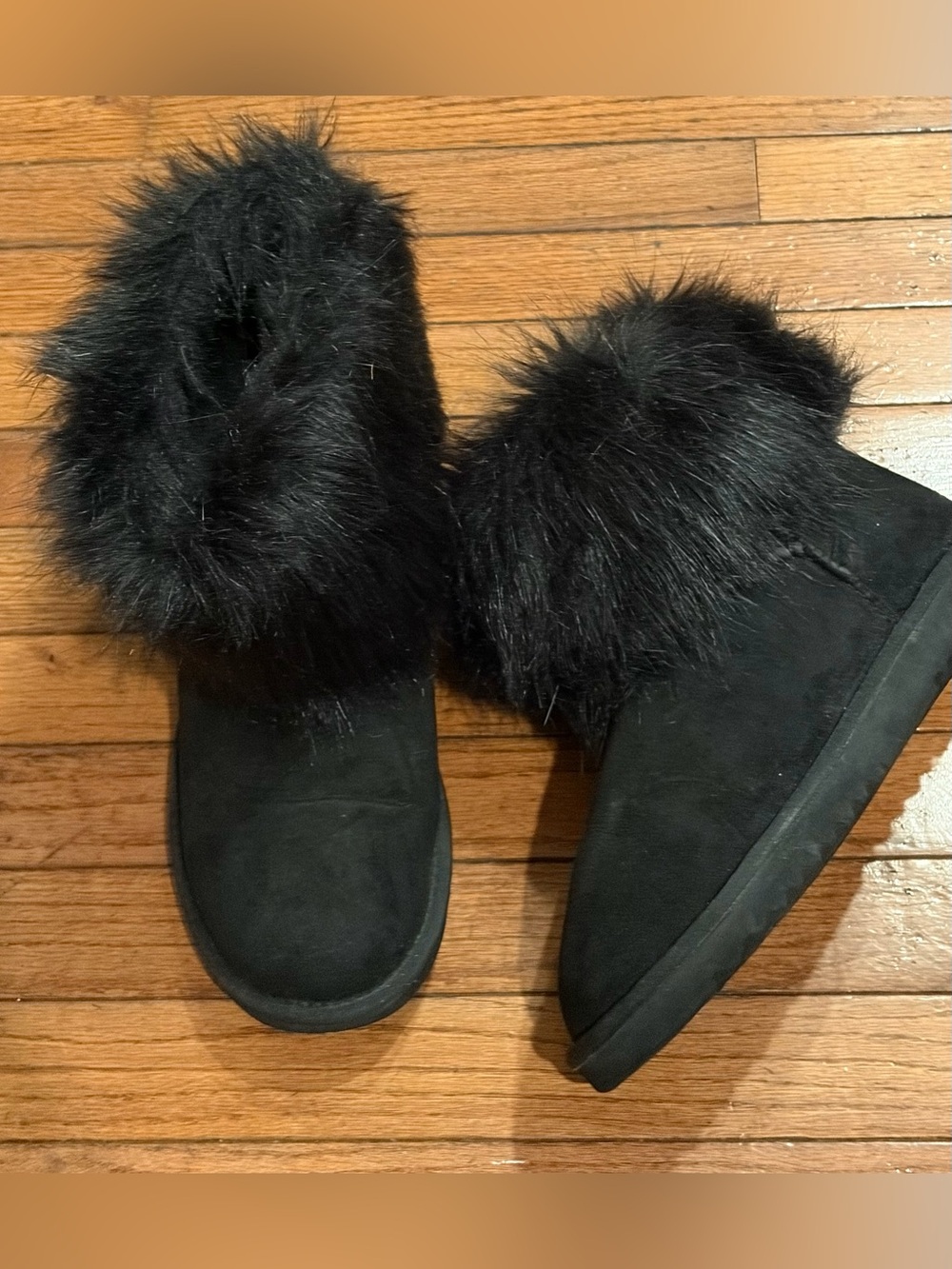 Beacon Faux Suede Faux Fur Boot BLACK Size 10